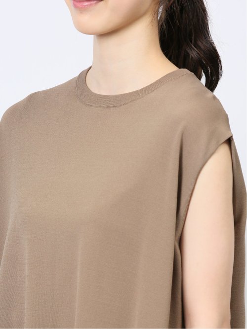 ドライレーヨン フレンチスリーブ ニットプルオーバー