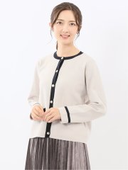 ウォッシャブル ミラノ配色 ニットジャケット