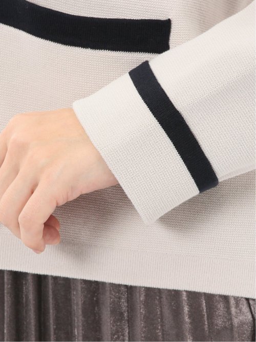 ウォッシャブル ミラノ配色 ニットジャケット