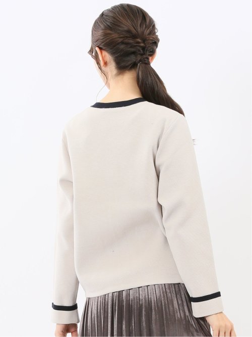 ウォッシャブル ミラノ配色 ニットジャケット