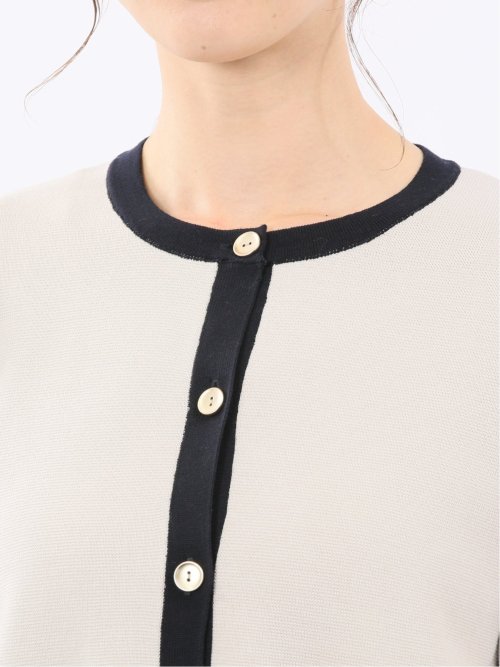 ウォッシャブル ミラノ配色 ニットジャケット