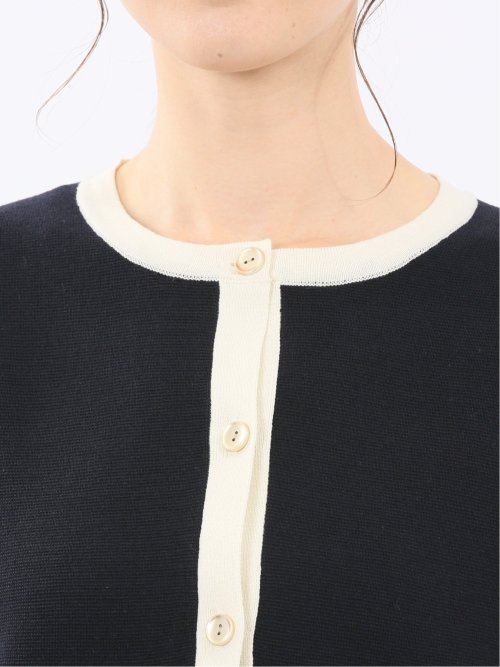 ウォッシャブル ミラノ配色 ニットジャケット