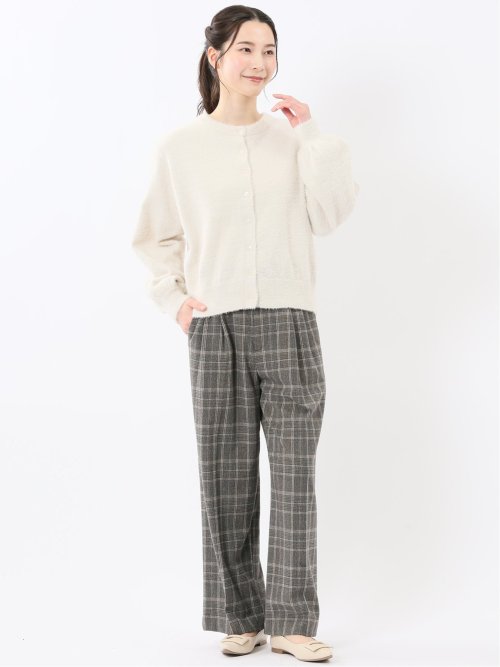 ハンドウォッシャブル フェザー クルーニットカーディガン