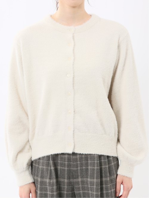 ハンドウォッシャブル フェザー クルーニットカーディガン