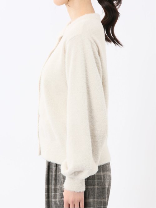 ハンドウォッシャブル フェザー クルーニットカーディガン