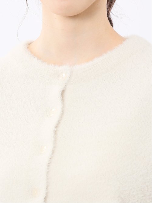 ハンドウォッシャブル フェザー クルーニットカーディガン