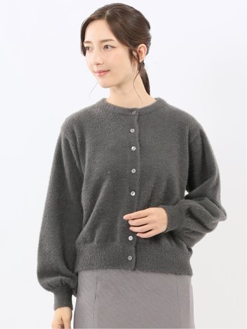 ハンドウォッシャブル フェザー クルーニットカーディガン