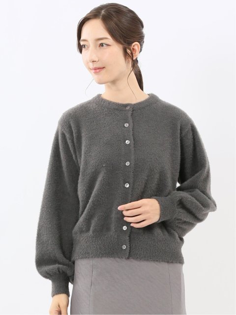 ハンドウォッシャブル フェザー クルーニットカーディガン