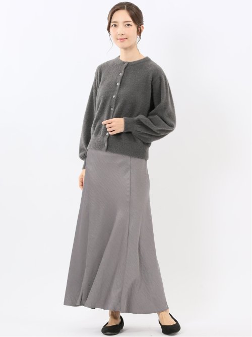 ハンドウォッシャブル フェザー クルーニットカーディガン