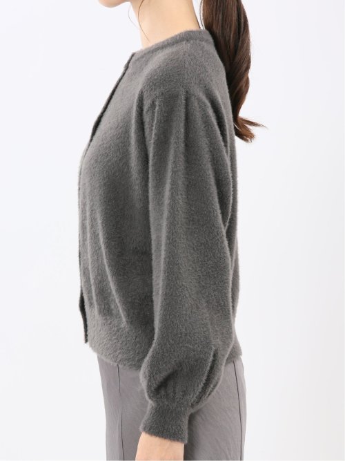 ハンドウォッシャブル フェザー クルーニットカーディガン