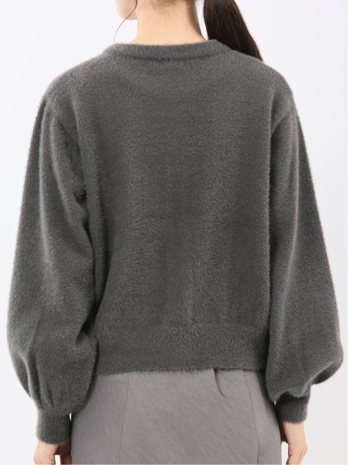 ハンドウォッシャブル フェザー クルーニットカーディガン