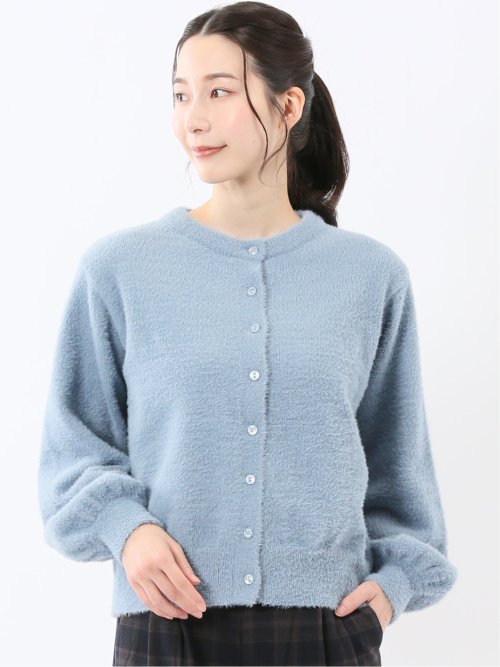 ハンドウォッシャブル フェザー クルーニットカーディガン