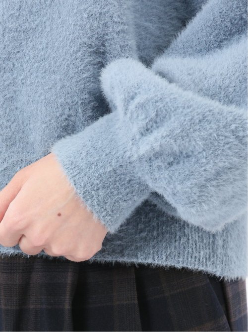 ハンドウォッシャブル フェザー クルーニットカーディガン