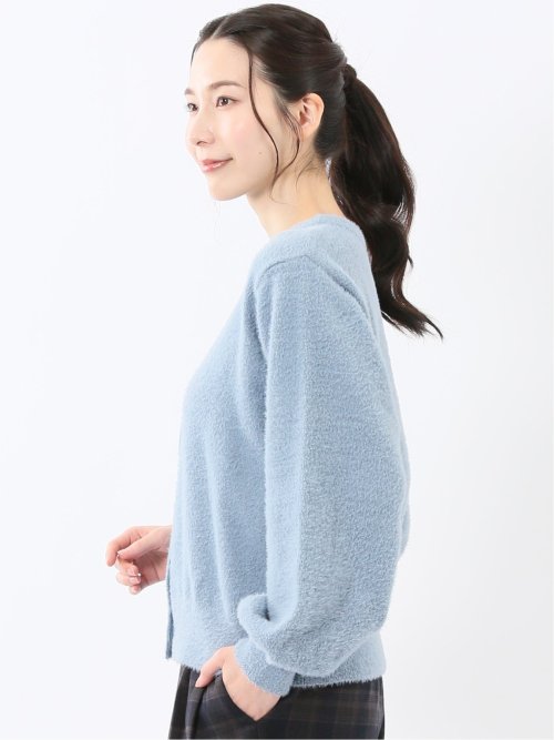 ハンドウォッシャブル フェザー クルーニットカーディガン