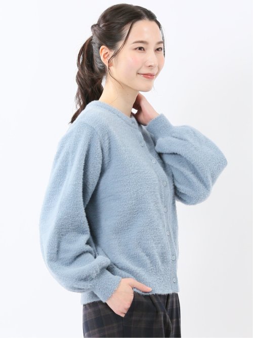 ハンドウォッシャブル フェザー クルーニットカーディガン