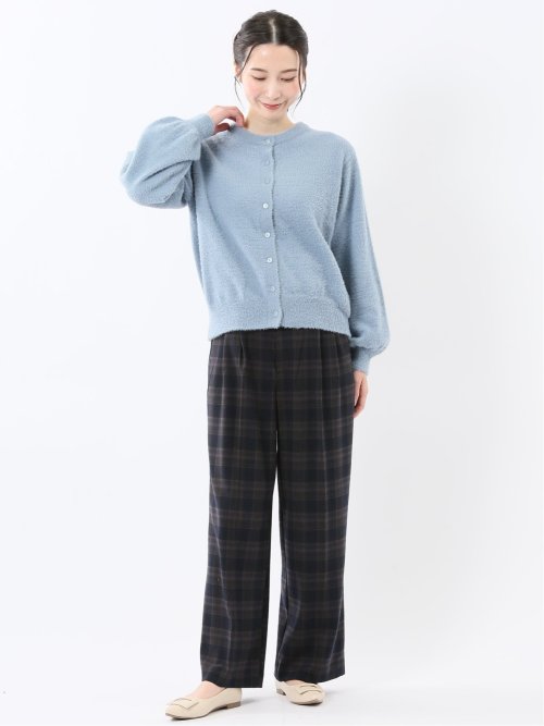 ハンドウォッシャブル フェザー クルーニットカーディガン