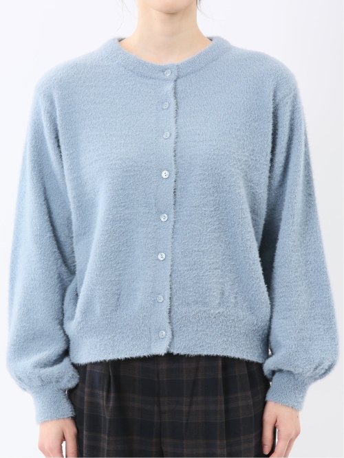 ハンドウォッシャブル フェザー クルーニットカーディガン
