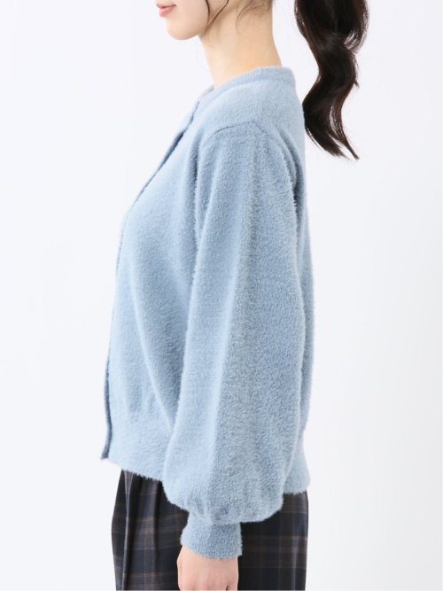 ハンドウォッシャブル フェザー クルーニットカーディガン