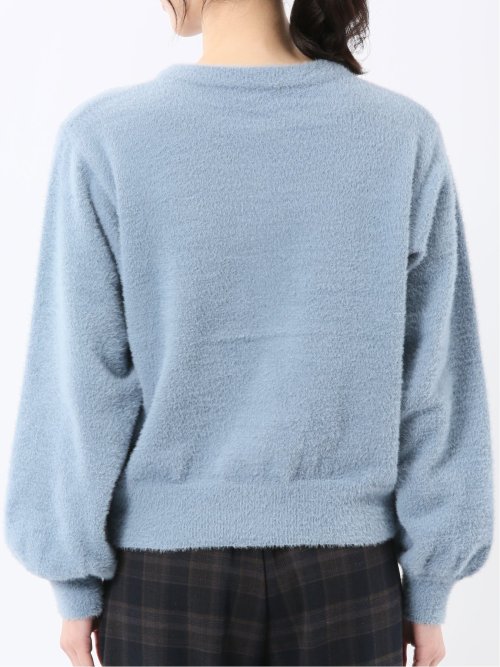 ハンドウォッシャブル フェザー クルーニットカーディガン