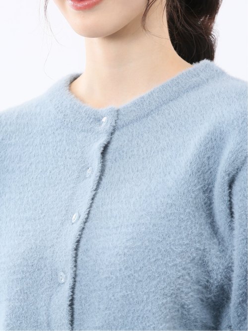 ハンドウォッシャブル フェザー クルーニットカーディガン
