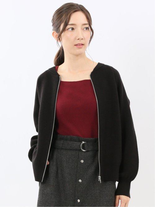 ウォッシャブル ZIP ニットブルゾン