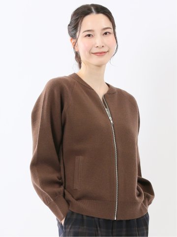 ウォッシャブル ZIP ニットブルゾン