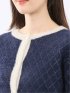 ウォッシャブル ラメ格子フェザー ニットジャケット