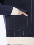 ウォッシャブル ステッチ風 ニットブルゾン