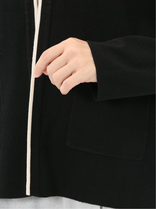 ハンドウォッシャブル 配色ニットジャケット