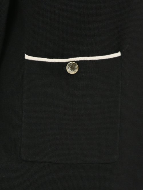 ハンドウォッシャブル 配色ニットジャケット