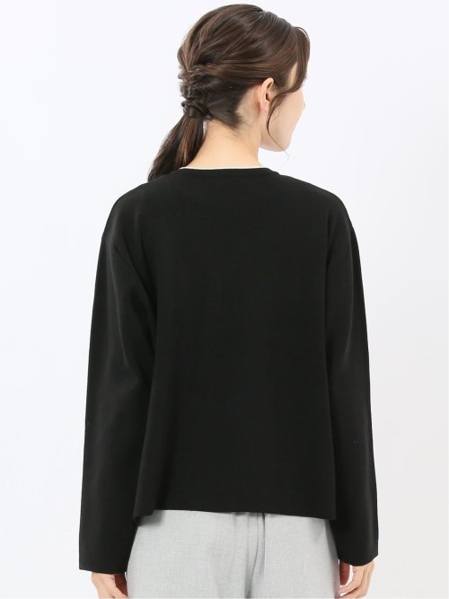 ハンドウォッシャブル 配色ニットジャケット