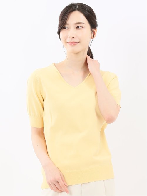 ハンドウォッシャブル 2WAY 半袖ニットプルオーバー