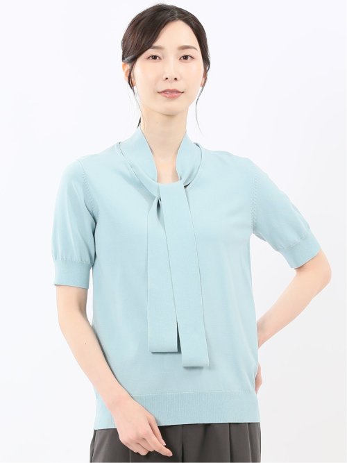 ハンドウォッシャブル 2WAY 半袖ニットプルオーバー