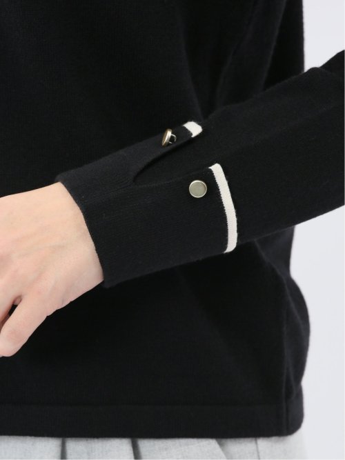 ハンドウォッシャブル 配色カフス クルーニットプルオーバー