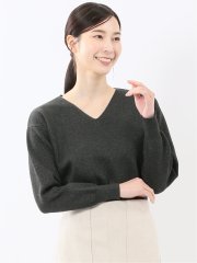 ハンドウォッシャブル ミラノ Vネック ニットプルオーバー