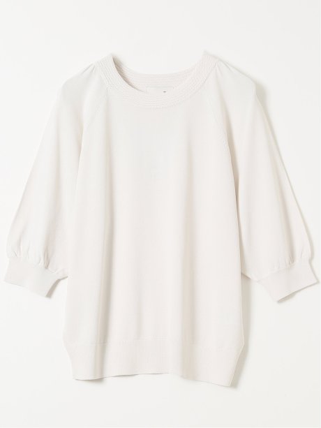 快適機能 ラグラン 半袖 ニット プルオーバー