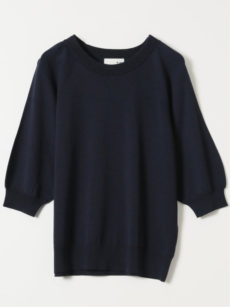 快適機能 ラグラン 半袖 ニット プルオーバー