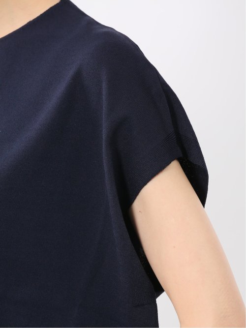 快適機能 無地 フレンチ袖 Vネックニット