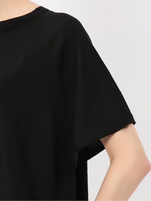 快適機能 無縫製ラグラン フレンチ袖 クルーニット