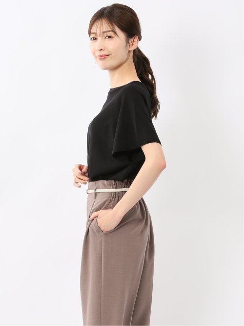 快適機能 無縫製ラグラン フレンチ袖 クルーニット