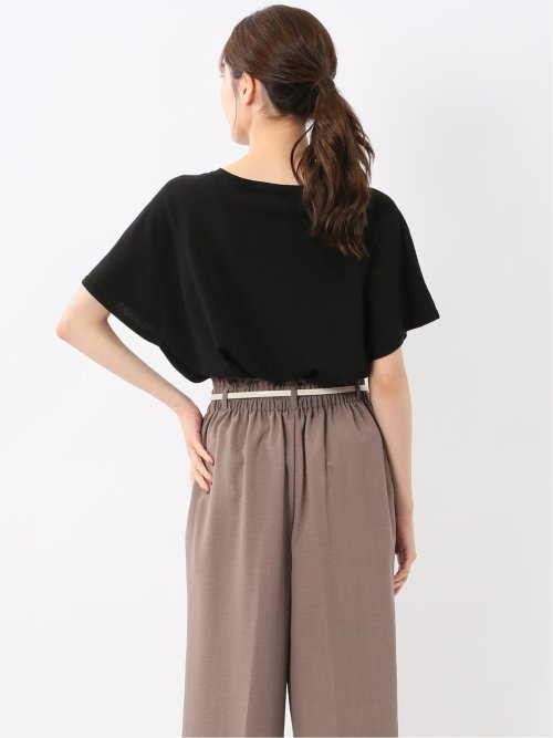 快適機能 無縫製ラグラン フレンチ袖 クルーニット