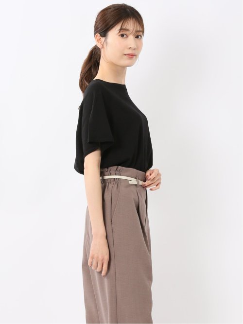 快適機能 無縫製ラグラン フレンチ袖 クルーニット