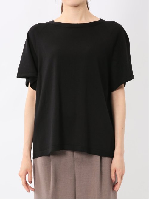 快適機能 無縫製ラグラン フレンチ袖 クルーニット