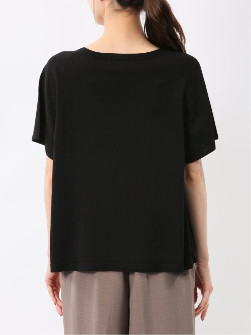 快適機能 無縫製ラグラン フレンチ袖 クルーニット