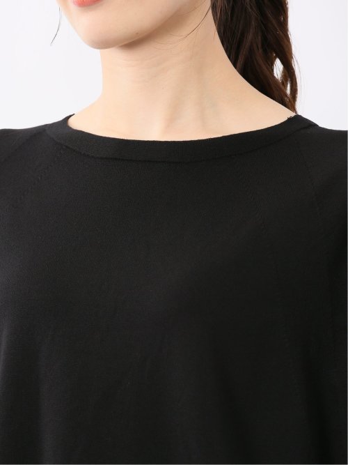 快適機能 無縫製ラグラン フレンチ袖 クルーニット