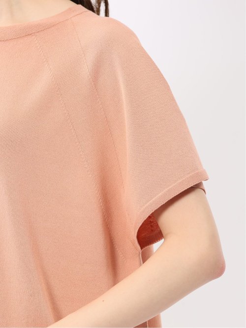 快適機能 無縫製ラグラン フレンチ袖 クルーニット