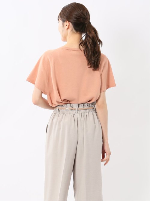 快適機能 無縫製ラグラン フレンチ袖 クルーニット