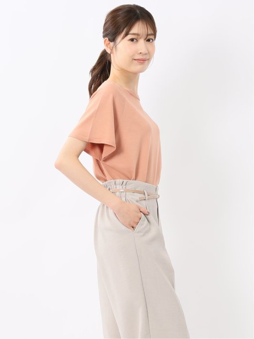 快適機能 無縫製ラグラン フレンチ袖 クルーニット