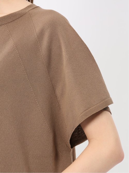 快適機能 無縫製ラグラン フレンチ袖 クルーニット