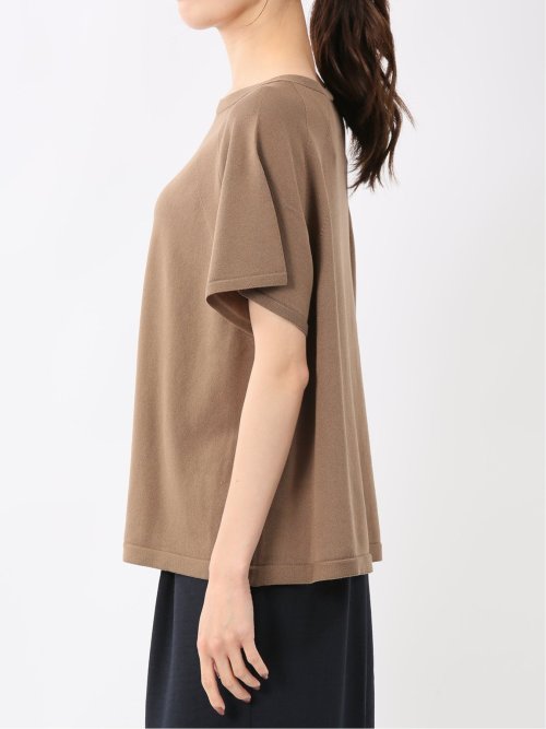 快適機能 無縫製ラグラン フレンチ袖 クルーニット